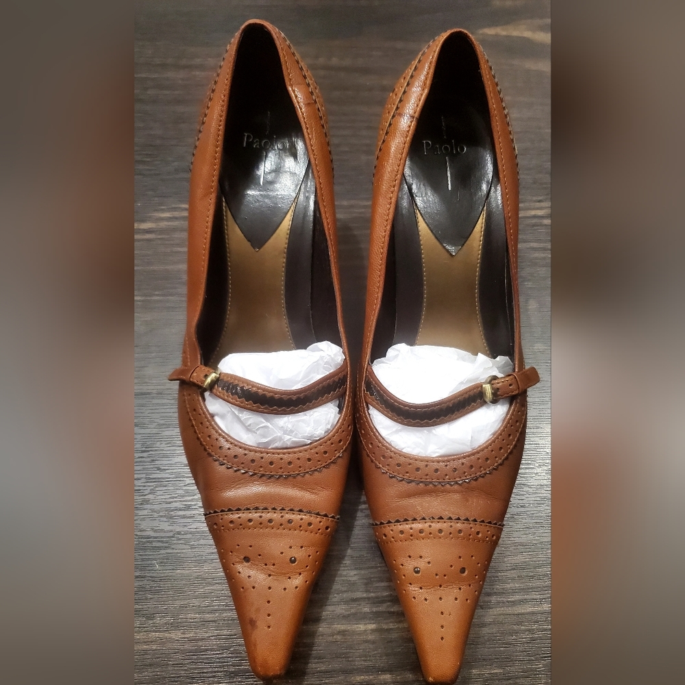 Paolo brown and black heels